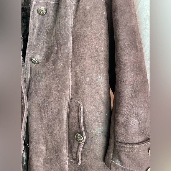 Vintage Abercrombie & Fitch Heavy Winter Shearling Lined Womens Coat - Picture 5 of 12